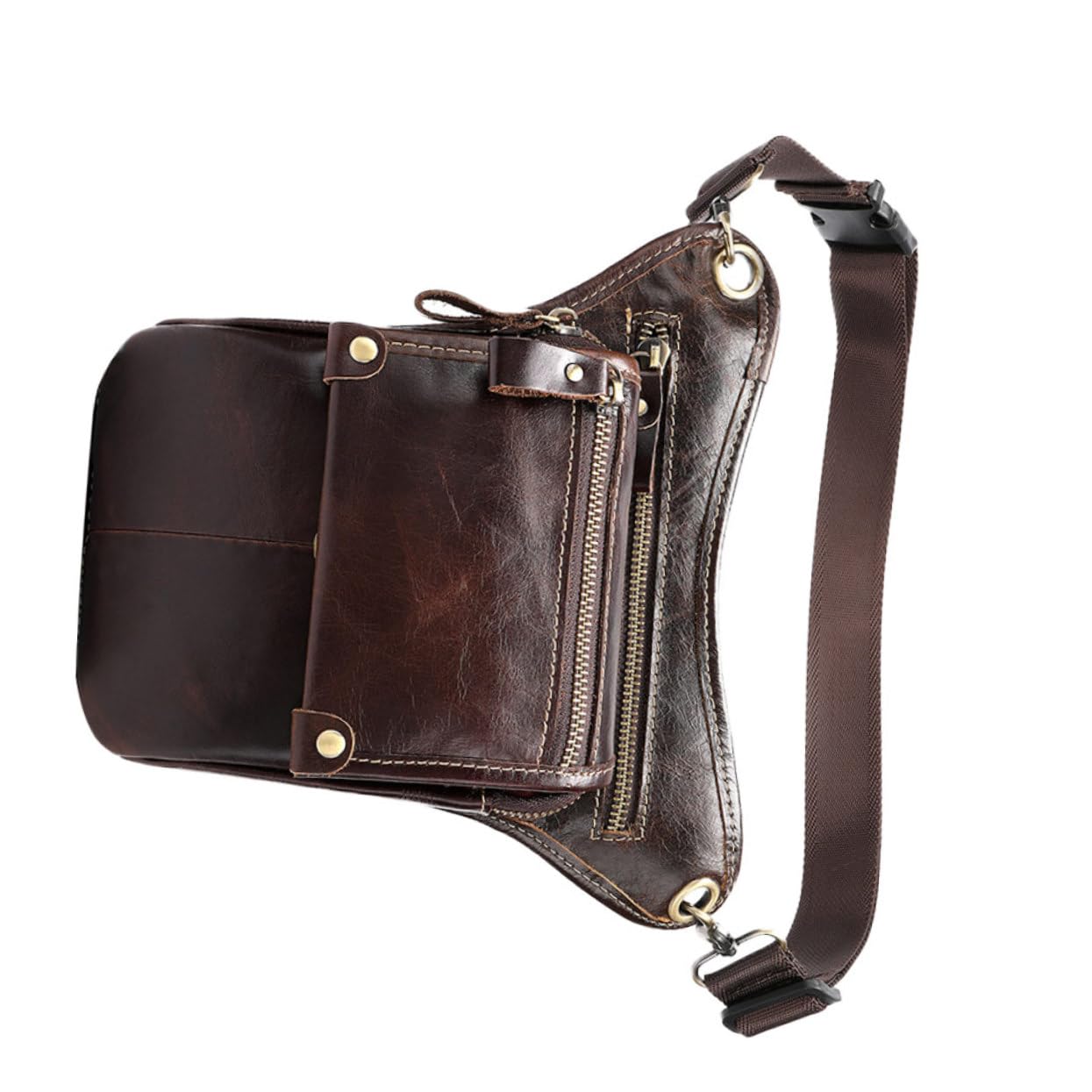 Holibanna Vintage Waist Bag for Men Outdoor Storage Pouch Comfortable Phone Carrier for Running Hiking and Cycling Activities Zipper Closure Durable Design