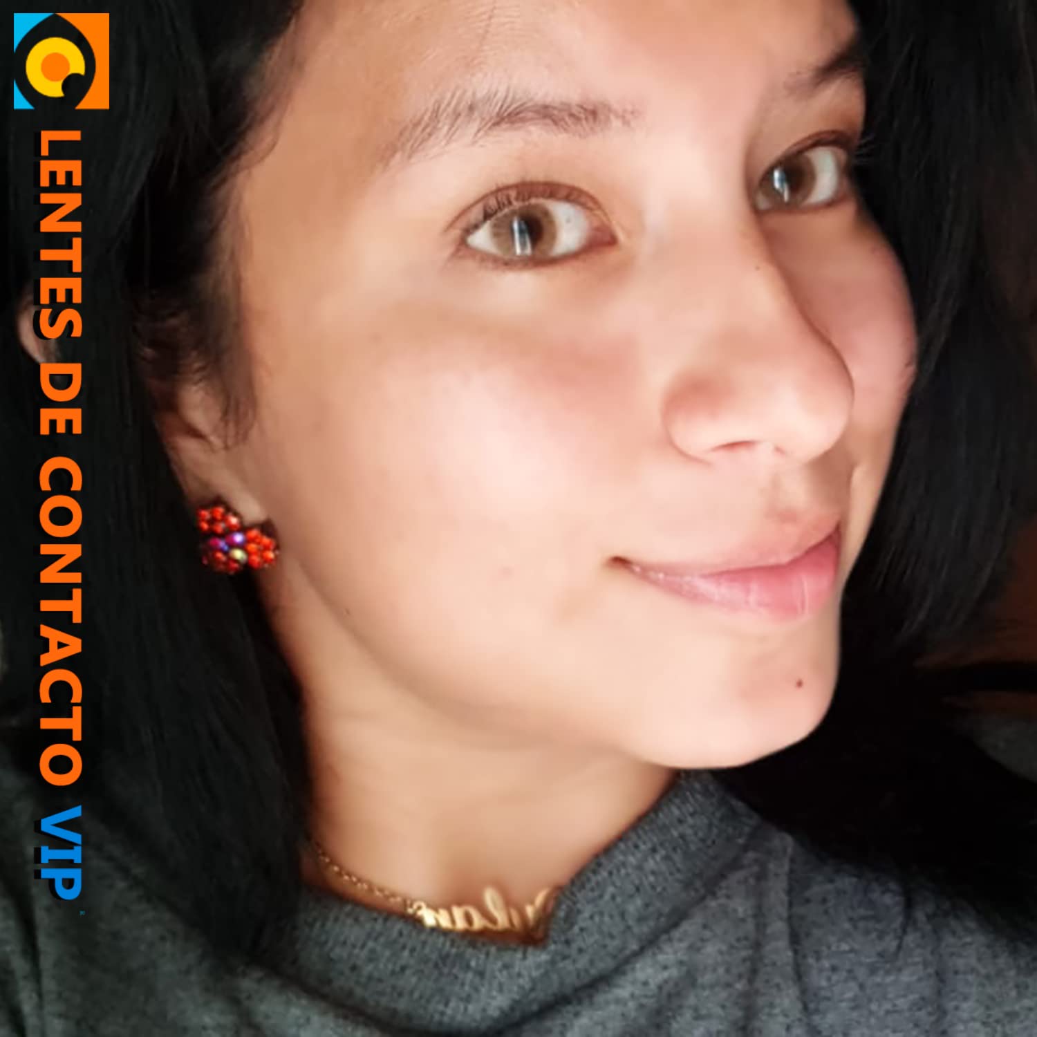 Lentillas de Contacto Color Marrón Claro Duración 1 Año + Kit de Accesorios Color Ónix VIP (2 Piezas) Sin Aro de Definición