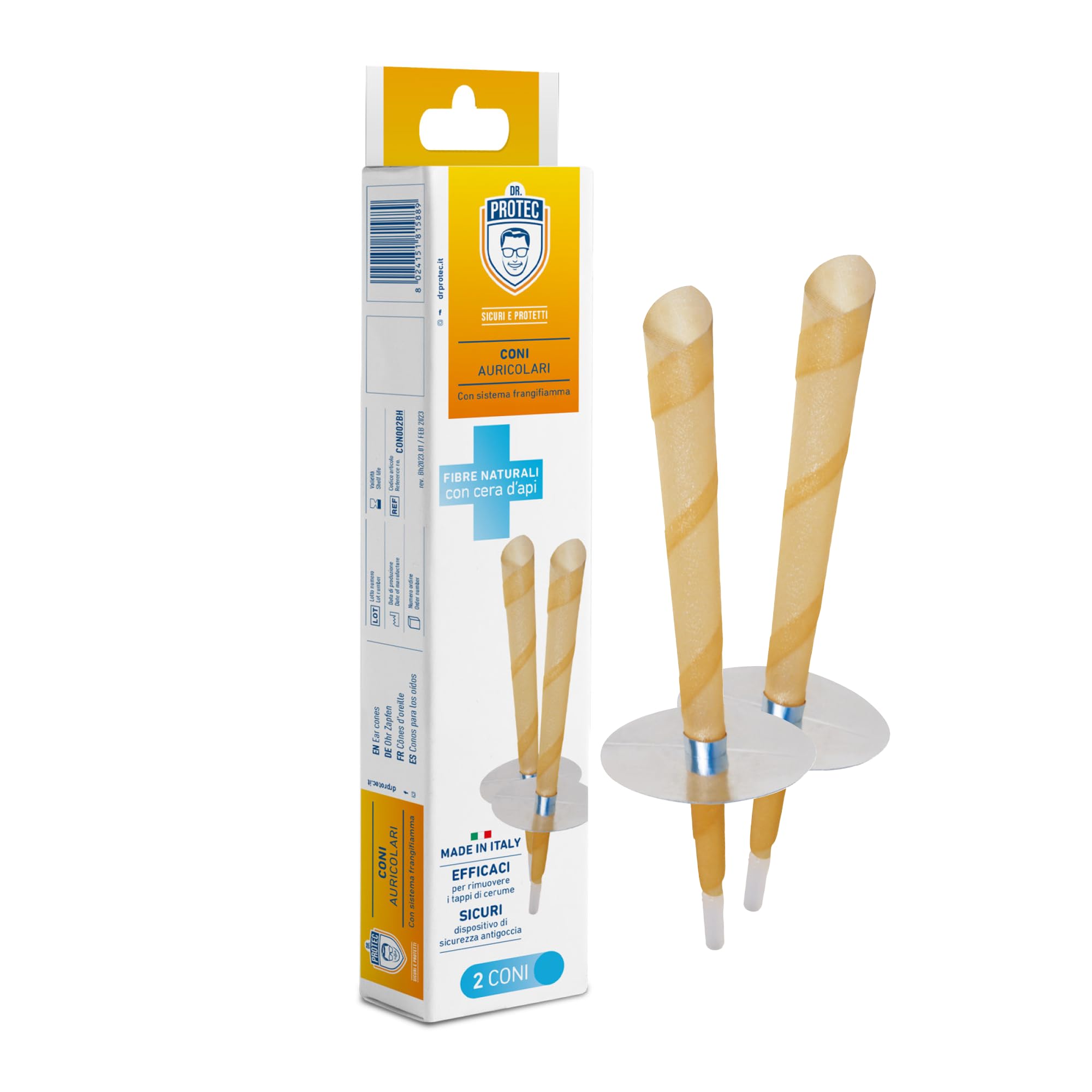 Dr Protec, Cono Auricolare con sistema frangifiamma, 2 coni per confezione