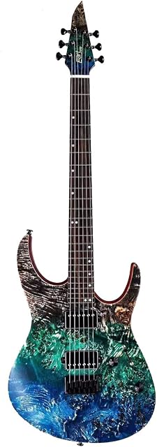 EART Electric Guitar 6 String Right Solid-Body Electric Guitar, poplar-burl veneer- Heavy metal, solo, colorful