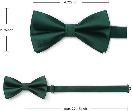 Miniatura 5 de HISDERN Corbatas de moño para hombre, corbatín clásico formal de negocios, corbatín ajustable de esmoquin para fiesta de boda