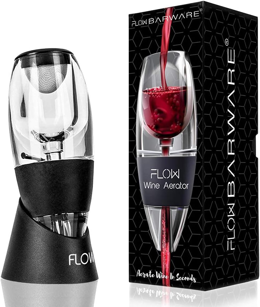 FLOW Barware Wine Aerator with Stand Wine Aerator with Filter and