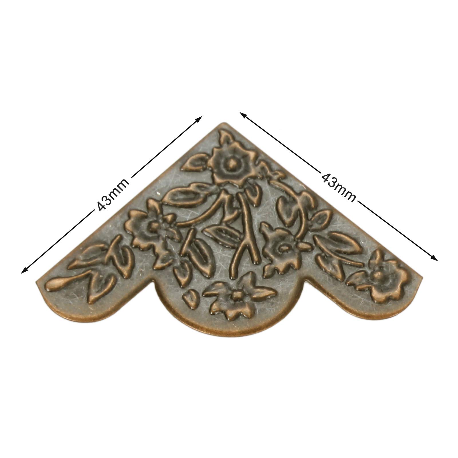 Lot De 12 Protections Angle Métal Dophee - 4,3x4,3cm - Design Fleur Sculptée - Argenté - Sans Vis