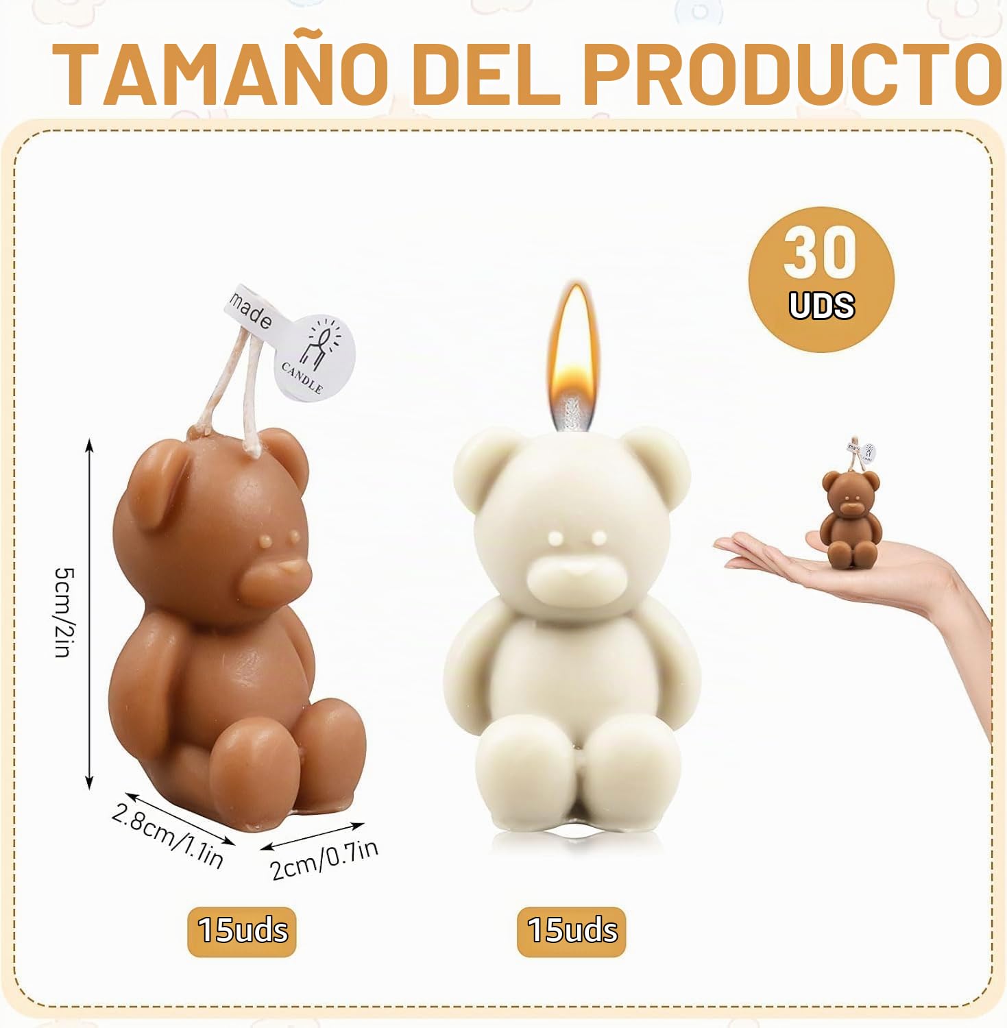 30 Velas De Oso Para Fiesta De Bebé, Regalos Para Fiestas, Decoraciones De Fiesta, Paquete Al Por Mayor