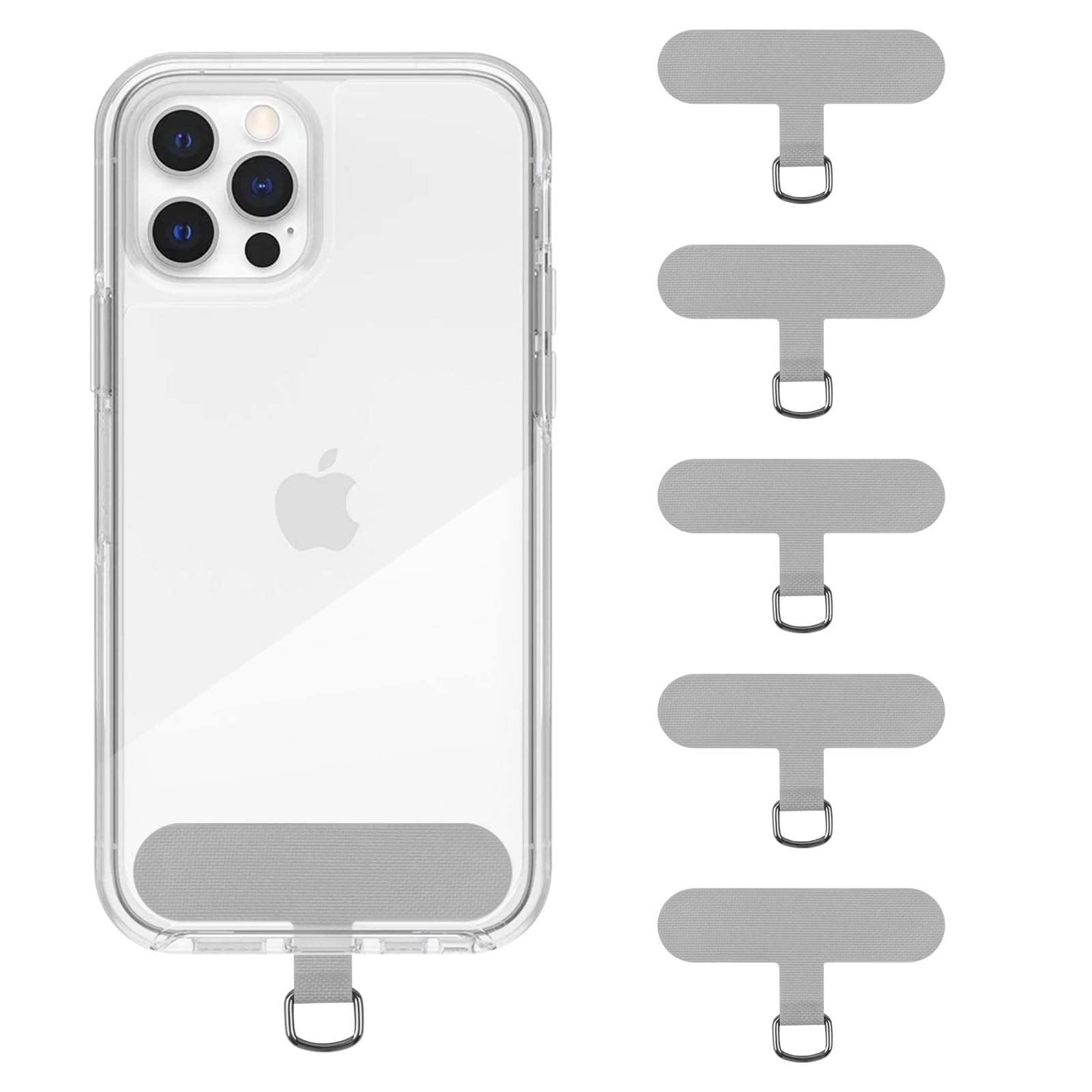 Universal Cell Phone Tether Tab Without Adhesive, 5 Pack Phone Lanyard Replacement Part for Phone Strap,Safety Lanyard Patch (5 PCS)