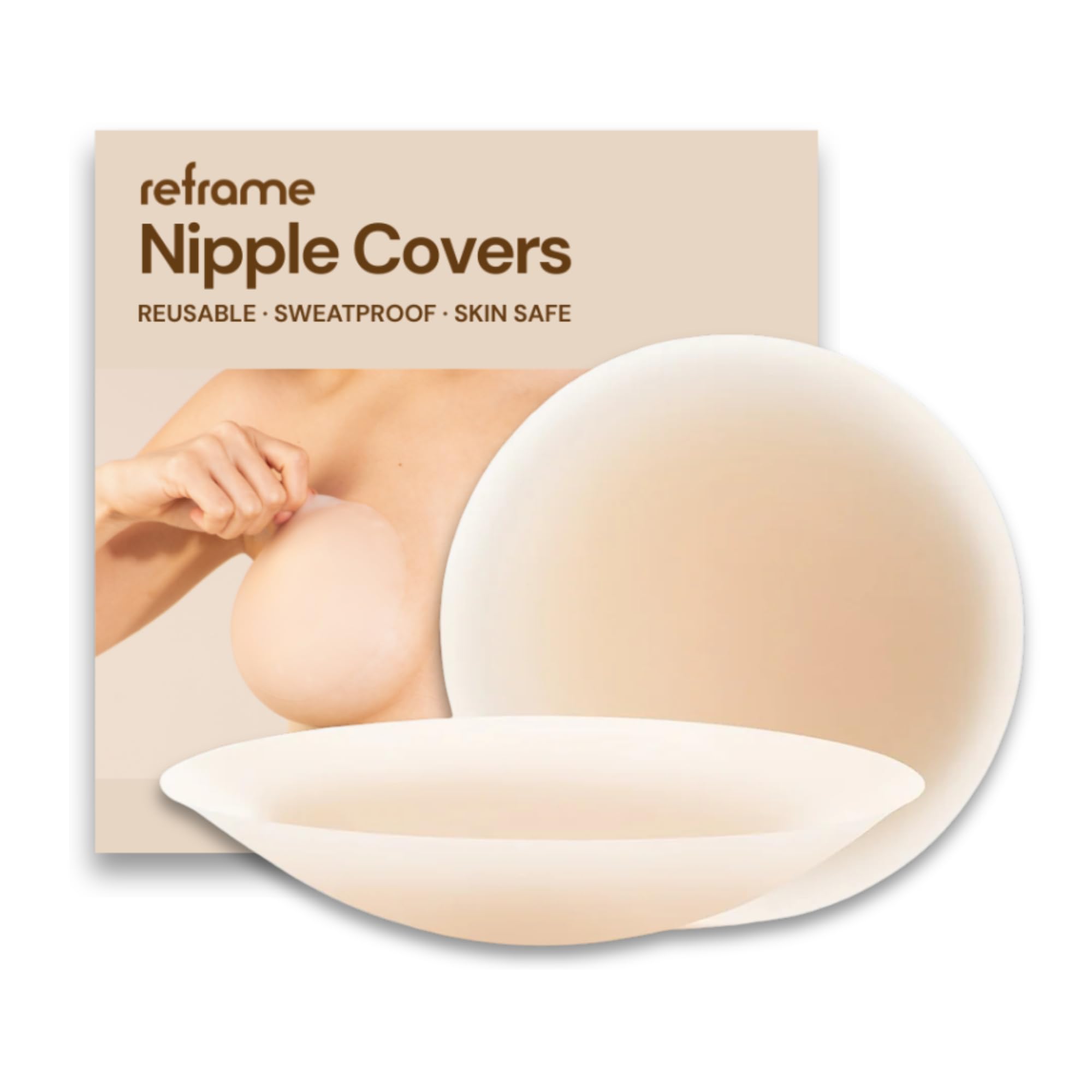 Stick-It Adhesive Nipple Covers – Reusable Nipple Pasties for Women (1 Pair) 8cm, 10cm, 13cm Size Options-image-0