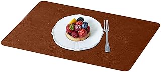 レザー製 プレースマット - 防水キッチンテキスタイル,耐熱ディナーマット,家族・家庭・アパート・オフィス・ディナーパーティー・ホリデー・エンターテイナー・パティオ・レストラン・ピクニック・キャンプ用