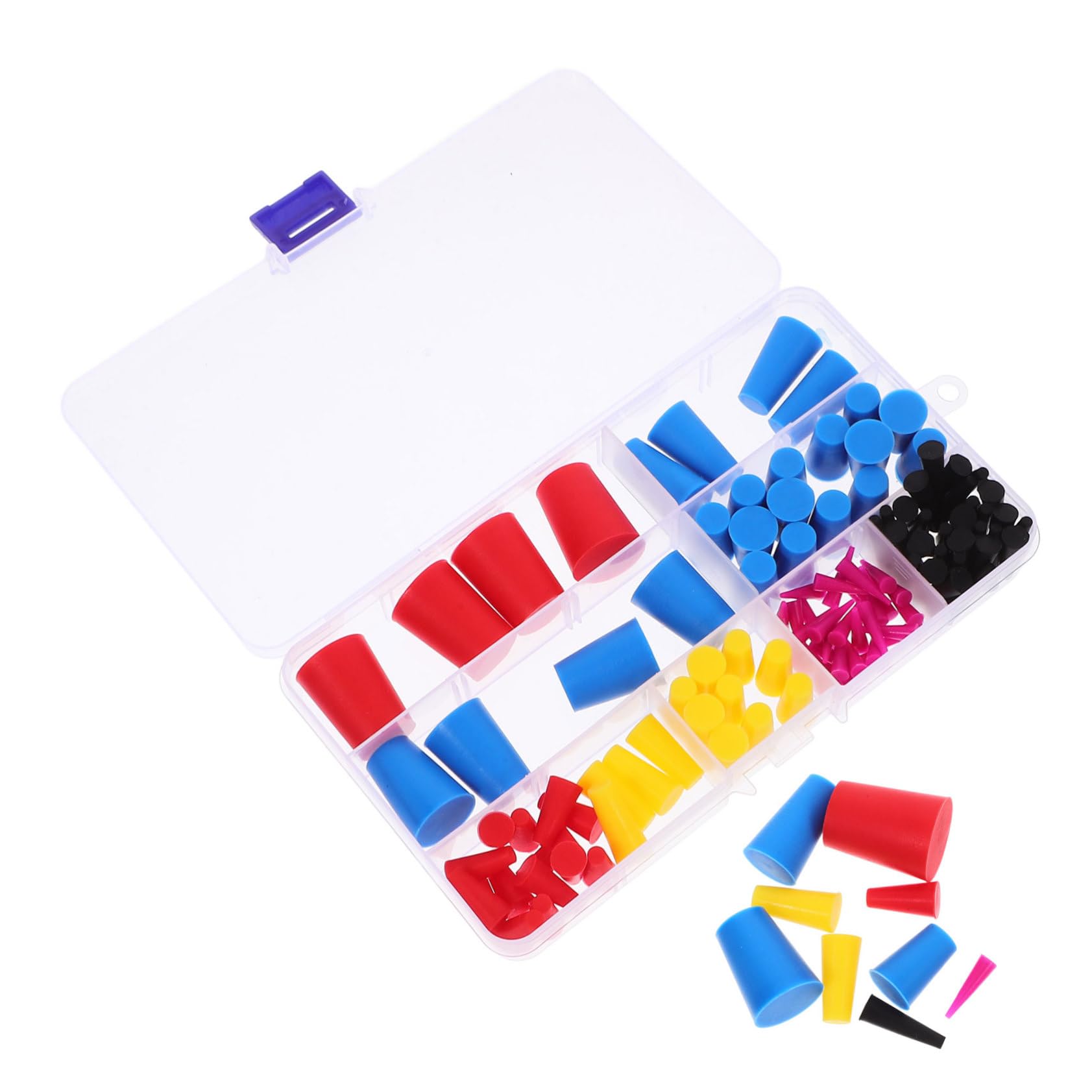 NAMOARLY Tapered Hole Plugs Assortment High Temp Stoppers for Lab Industry Rubber Silicone Plugs 120 Pieces Kit