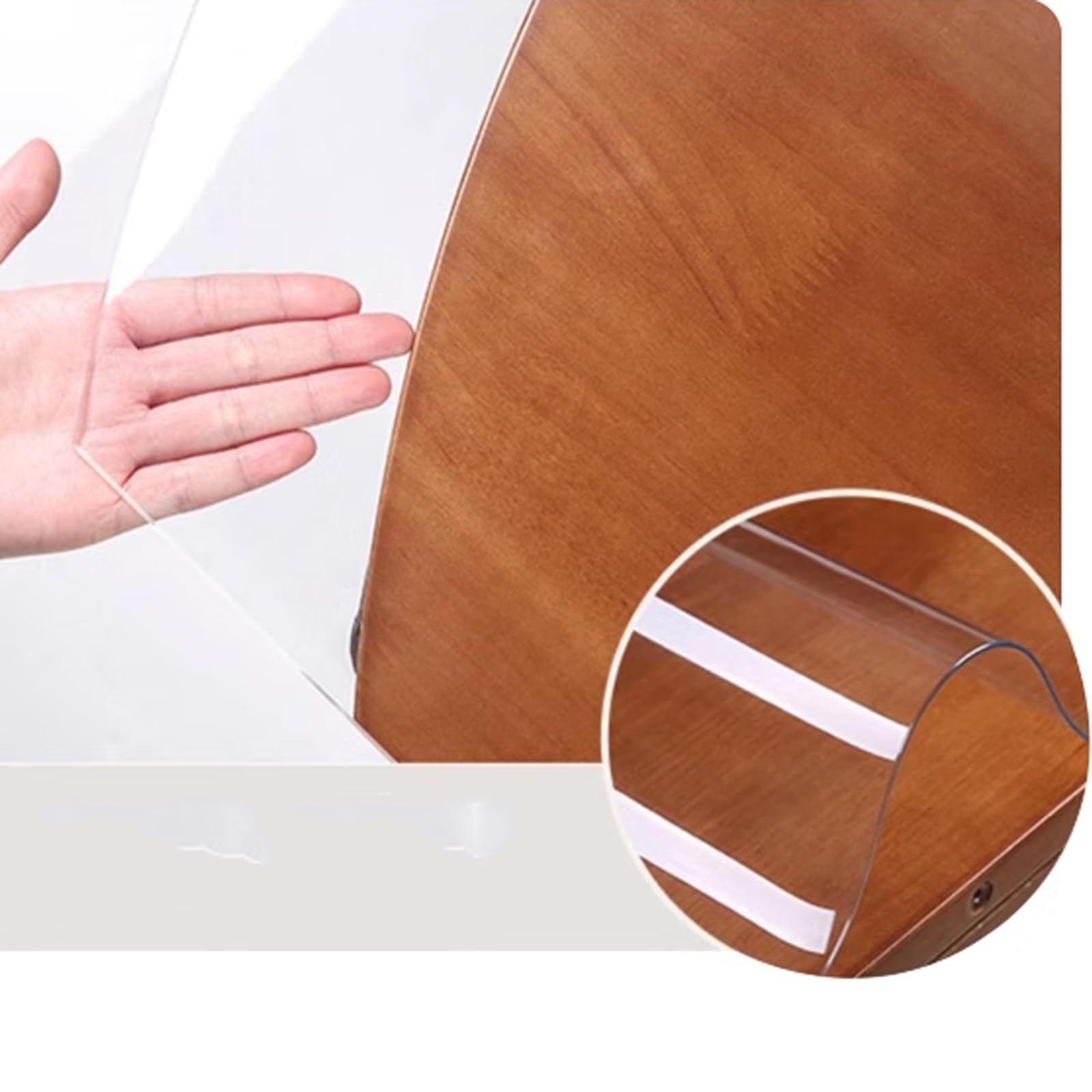 Transparente Runde Tischschutzfolie, 1,3mm Geruchlose Antibakterielle Runde Tischmatte, Transparente Kunststoff-PVC-Tischschutzfolie, Transparente Restauranttischdecke (Diameter 180cm/71in)