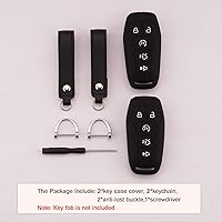 Vista 5 de Funda para Llavero de Silicona para Auto Compatible con Ford F150 Explorer Mustang Edge, para Lincoln MKZ MKX MKC con 5 Botones, Protector Completo