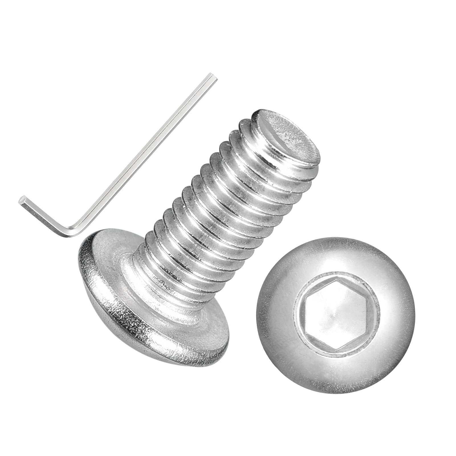 Kozelo 100pcs Button Head Socket Cap Screws - [M5-0.8x10mm] 18-8 Stainless Steel - Industrial Grade Corrosion Resistant for Kitchen, Bathroom, Outdoor Furniture & DIY Projects