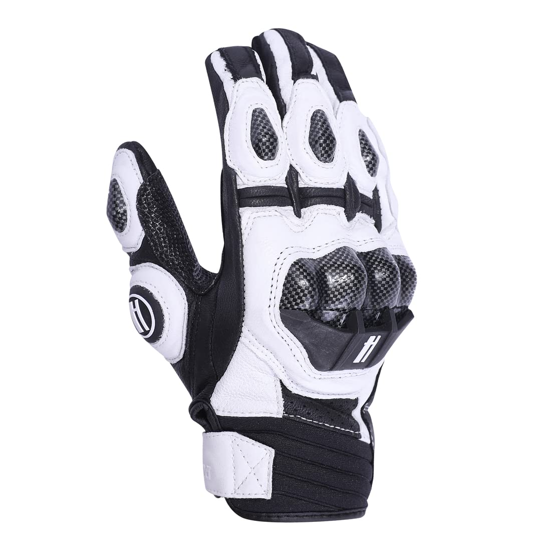 Harssidanzar Hombres Motocicletas Guantes de Carreras de Carretera con protección de Nudillos para Deportes de Motor para Montar en Motocicleta con Dedos completos KM046