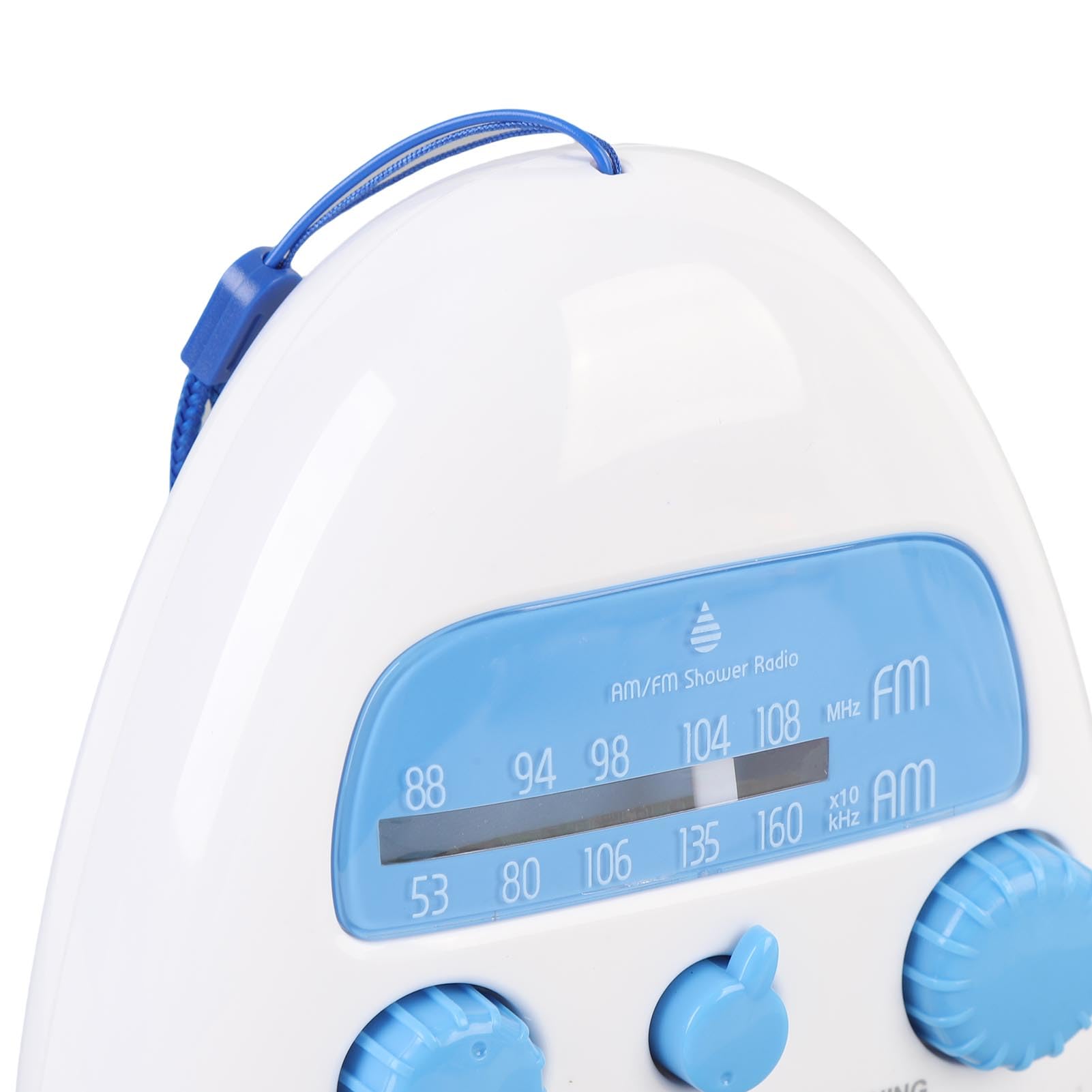 Tragbares Duschradio, AM FM Splash Proof Bad Radio Eingebautes Lautsprecherbatteriebatterie -Hängeradio mit Rotierenden für eine Einfache Stimmung