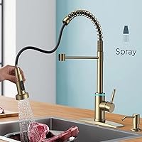 Vista 5 de VIDEC Grifo de cocina inteligente, rociador desplegable de 3 modos, sensor táctil activado, control de temperatura LED, rotación de 360 grados