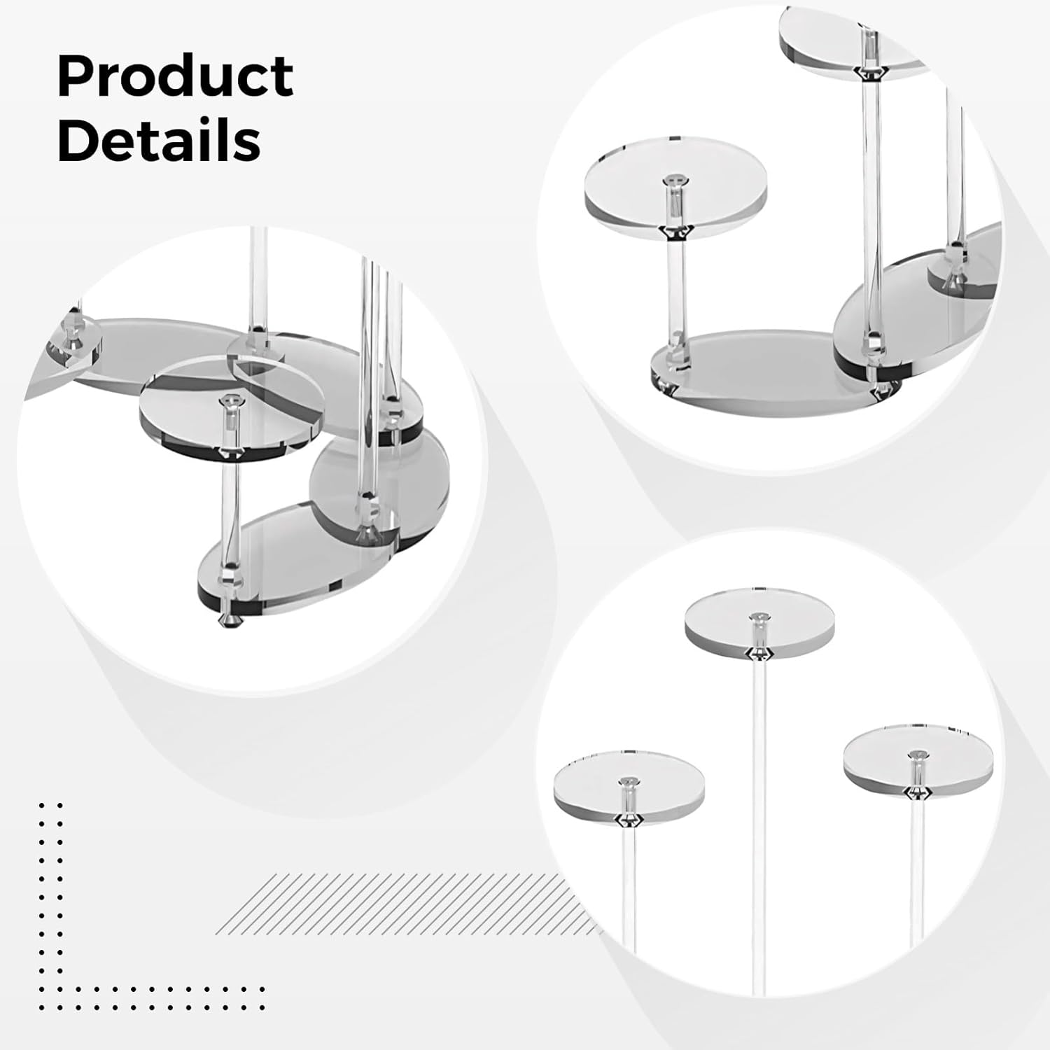 9-Tier Clear Organizer Shelf, Adjustable Deformable Acrylic Display Stand, Acrylic Display Stand Organizer for Action Figures Cupcakes Makeup Collectibles