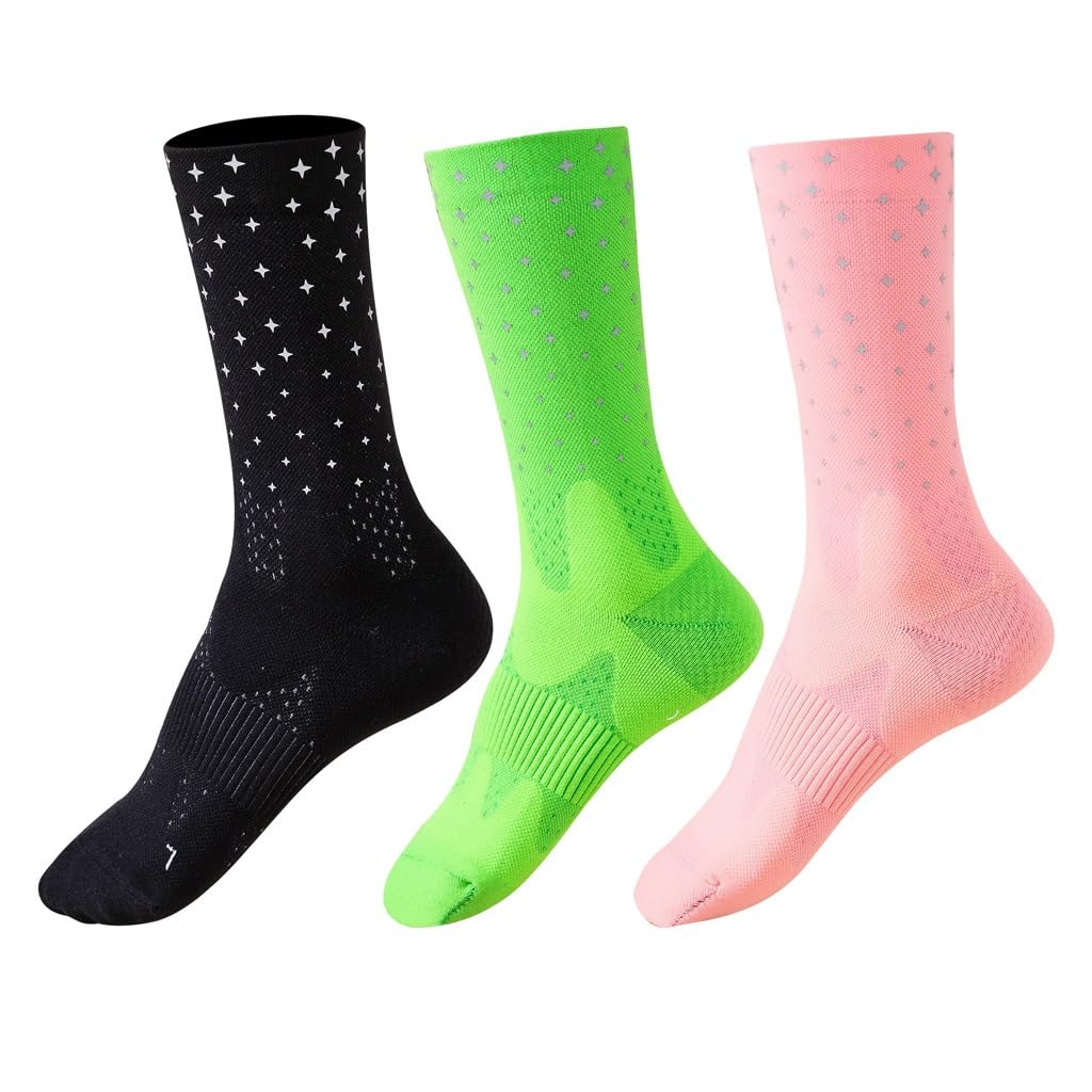Chaussettes courtes réfléchissantes nocturnes anti-dérapantes résistantes pour courir serein