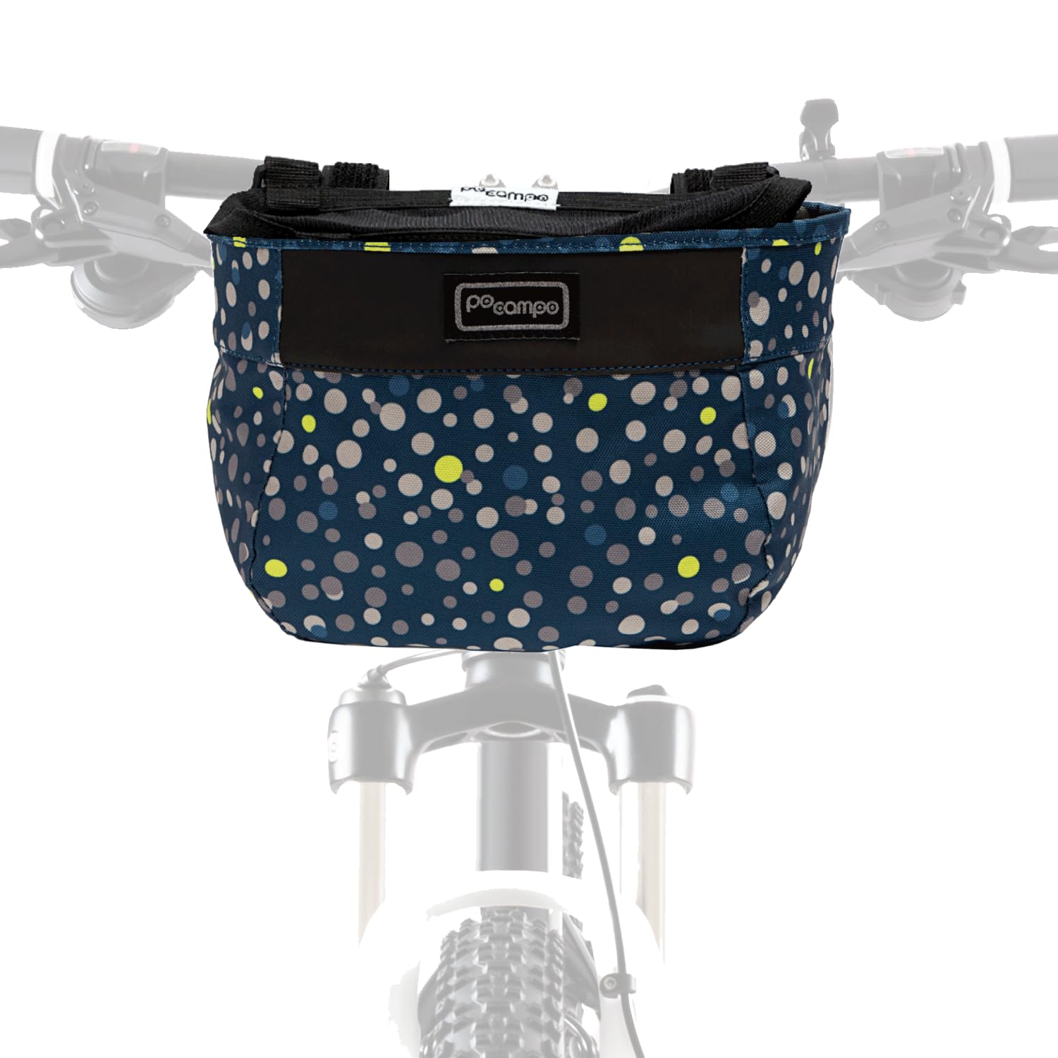 Po Campo Crescent Bicycle Basket – Large Bike Basket – Handlebar Bag for Cycling – Waterproof Fabric Colorful Bike Basket for Women, Men, Kids