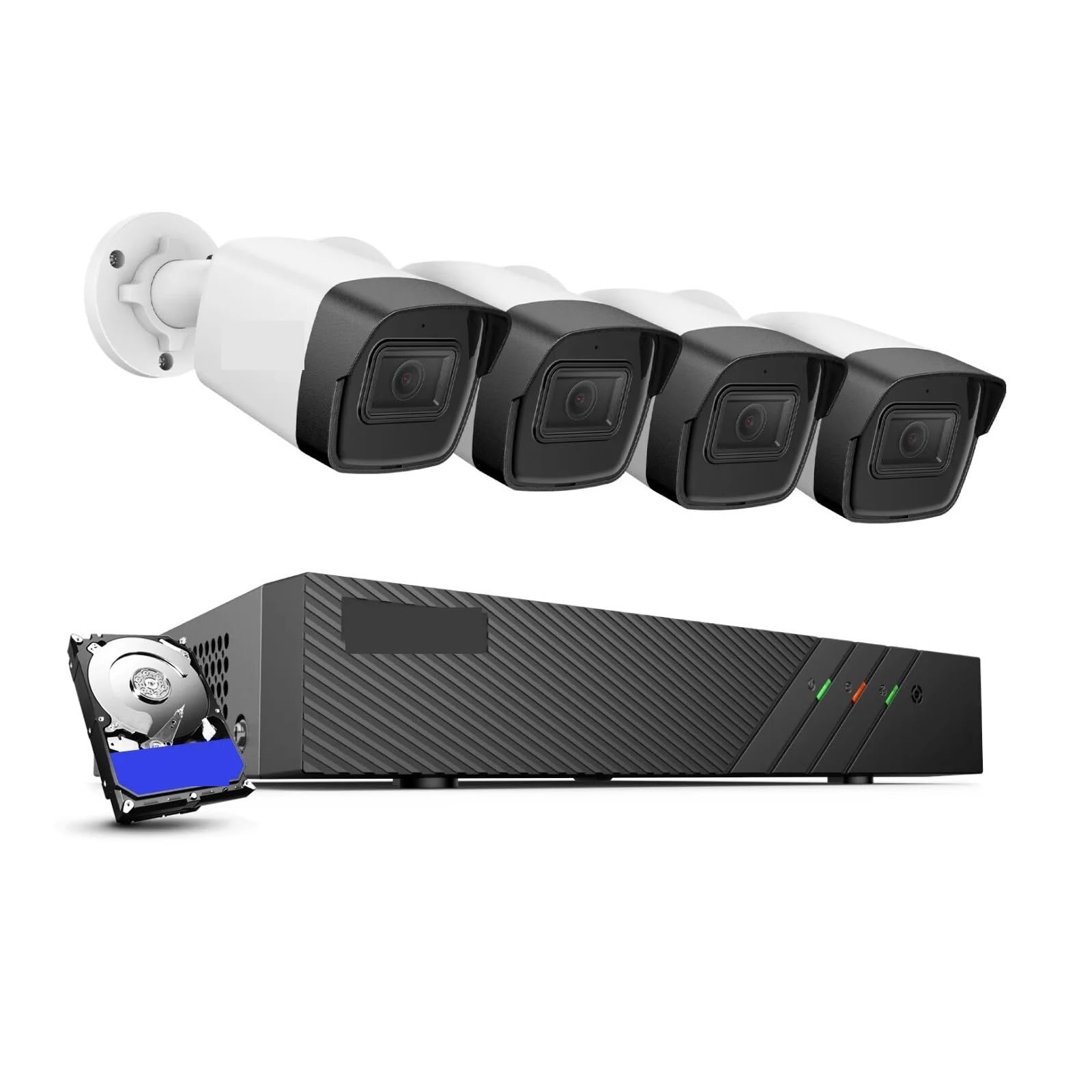 Système de caméra de sécurité H500 8CH 5MP, Kit NVR, vidéosurveillance(4T,4CH Dome Camera)