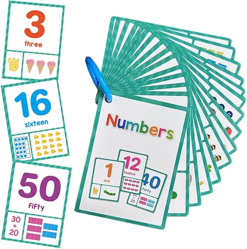 Lachilly Number 1-100 English Words Learning Flashcards, High Frequency Words, Beginning Reading, Kindergarten ESL Teaching Materials, Autism Learning Materials, Vocabulary Building, 15 Cards 28 Words