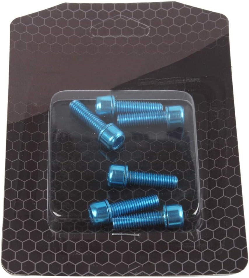 Jackallo 6 PCS Ultralight Bicycle Stem Screw, M5 x 18mm Titanium Alloy