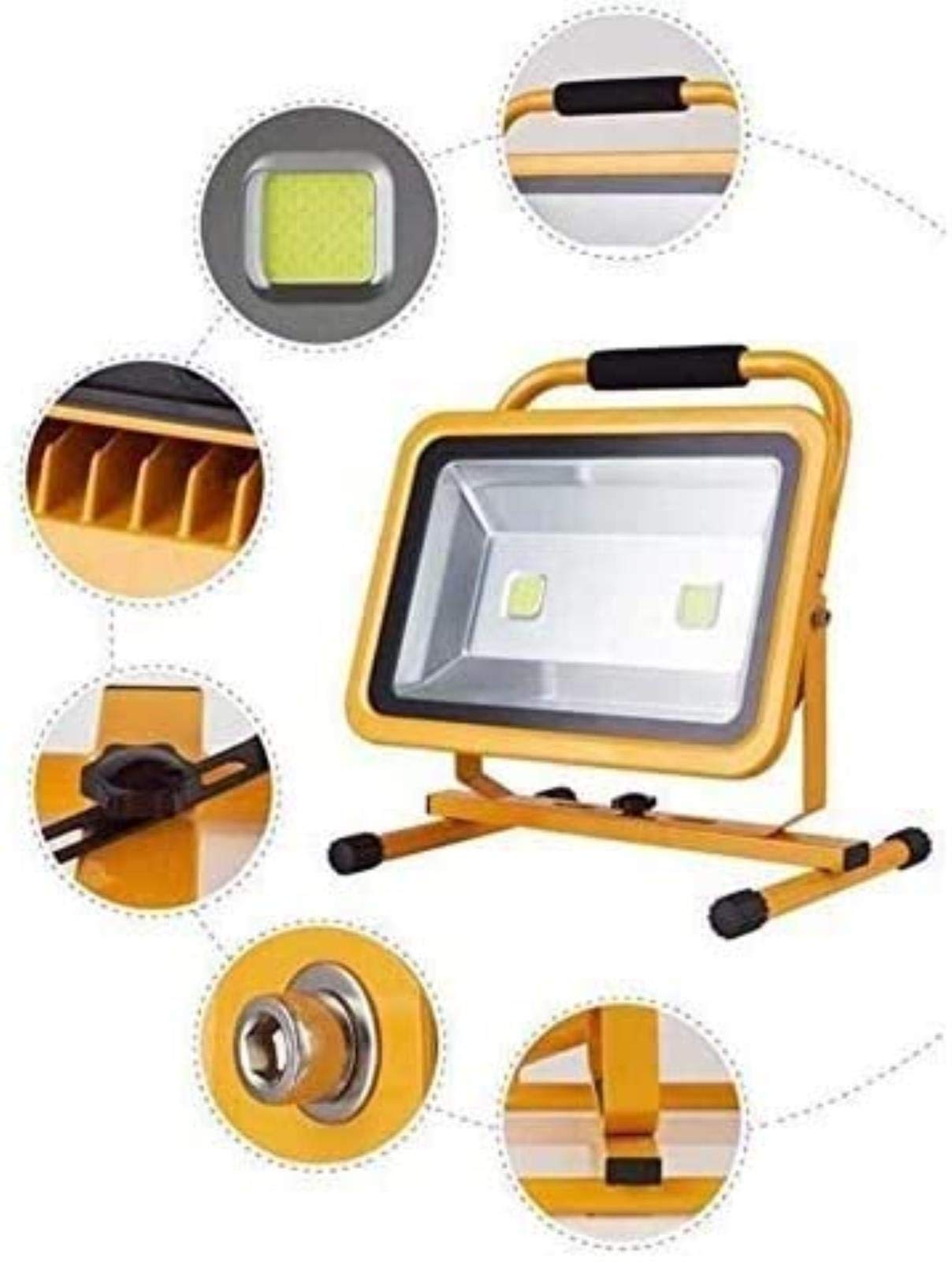 Luce Di Lavoro Luce Di Emergenza Portatile per Esterni Faretto Impermeabile Proiettore a Led Luce Di Proiezibrillante Giardino Paesaggio Illuminaziquadrata Lampistradale 100W