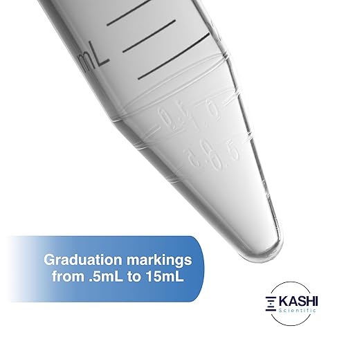 Miniatura 3 de Kashi Scientific tubos de centrífuga cónicos con tapón de rosca de 15 ml, tubos de prueba estériles con tapas azules, plástico de polipropileno de