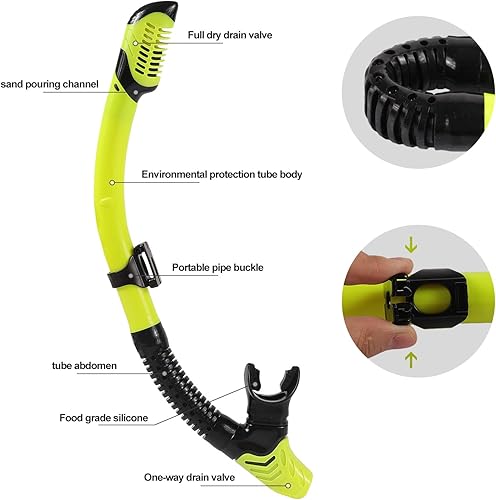 Miniatura 5 de Konelia Juego de 2 gafas de snorkel seco con vista panorámica panorámica, antivaho, gafas de natación para adultos y jóvenes