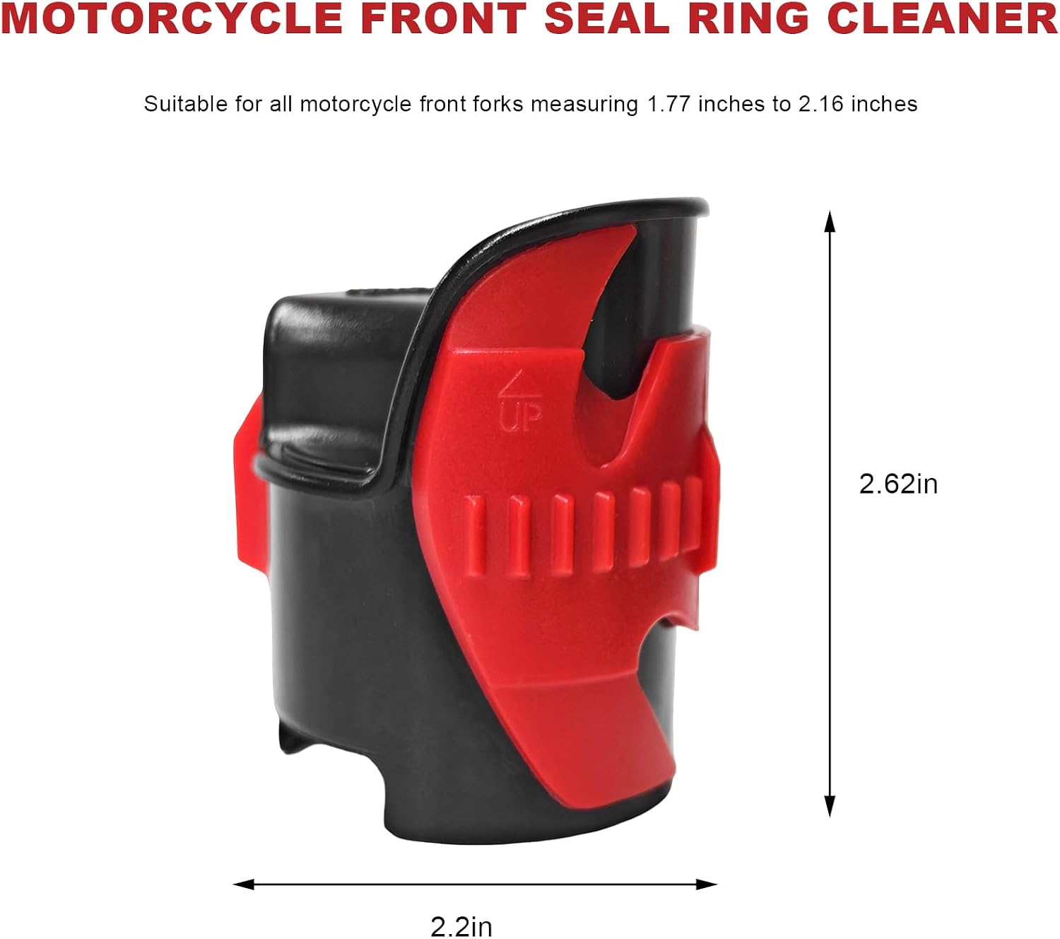 Motorcycle Fork Seal Saver Cleaner, Front Fork Seal Saver Shock Absorber Repairing Tool, Universal Shock Absorber Cleaning Tool for 45-55mm Motorcycle Forks Maintenance (Black & Red) image 2