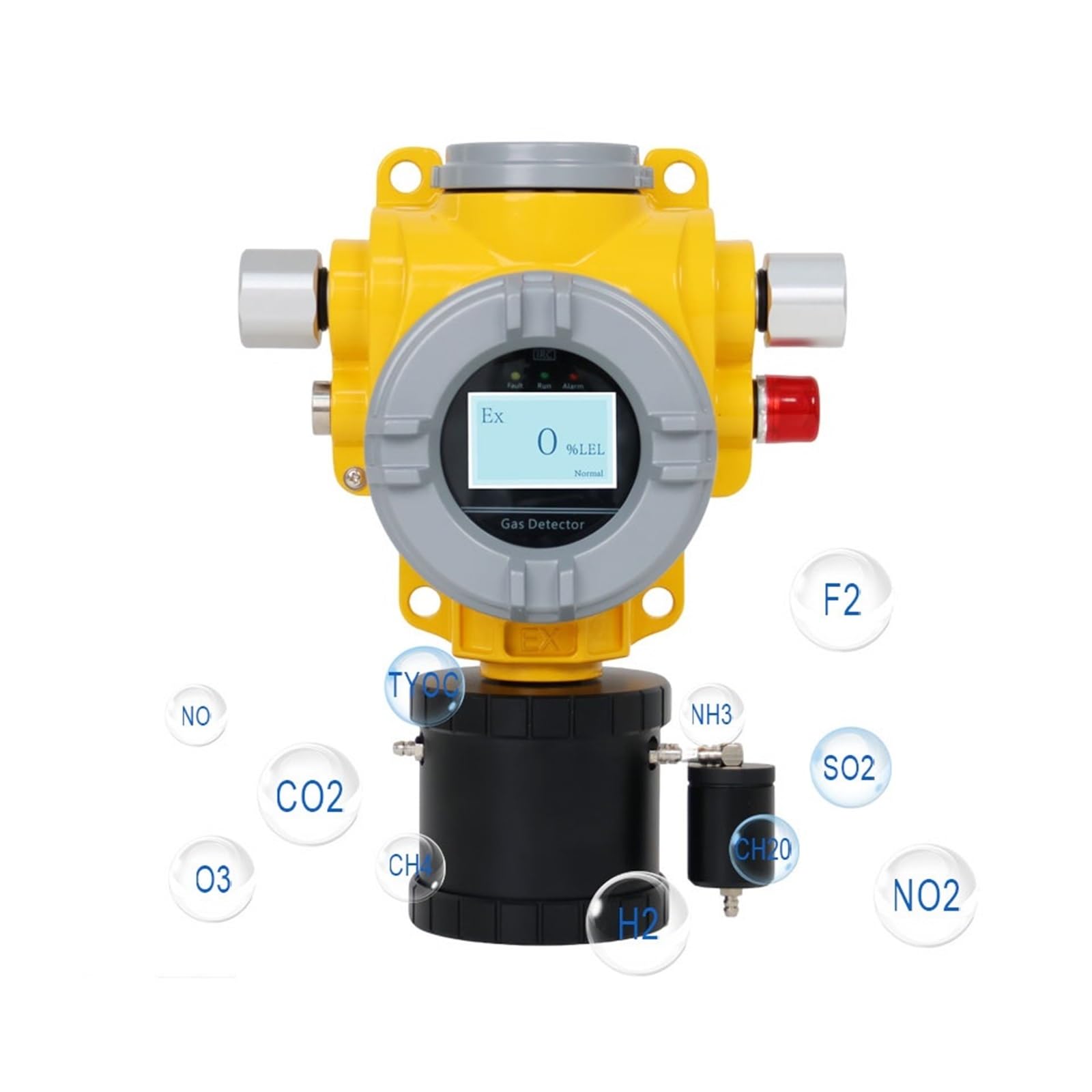 Detektor gazu do montażu gwintowego DC24V Pyłoszczelny miernik usuwania wody CH2O F2 HF Tester gazu ksylenowego(0-10000ppm)