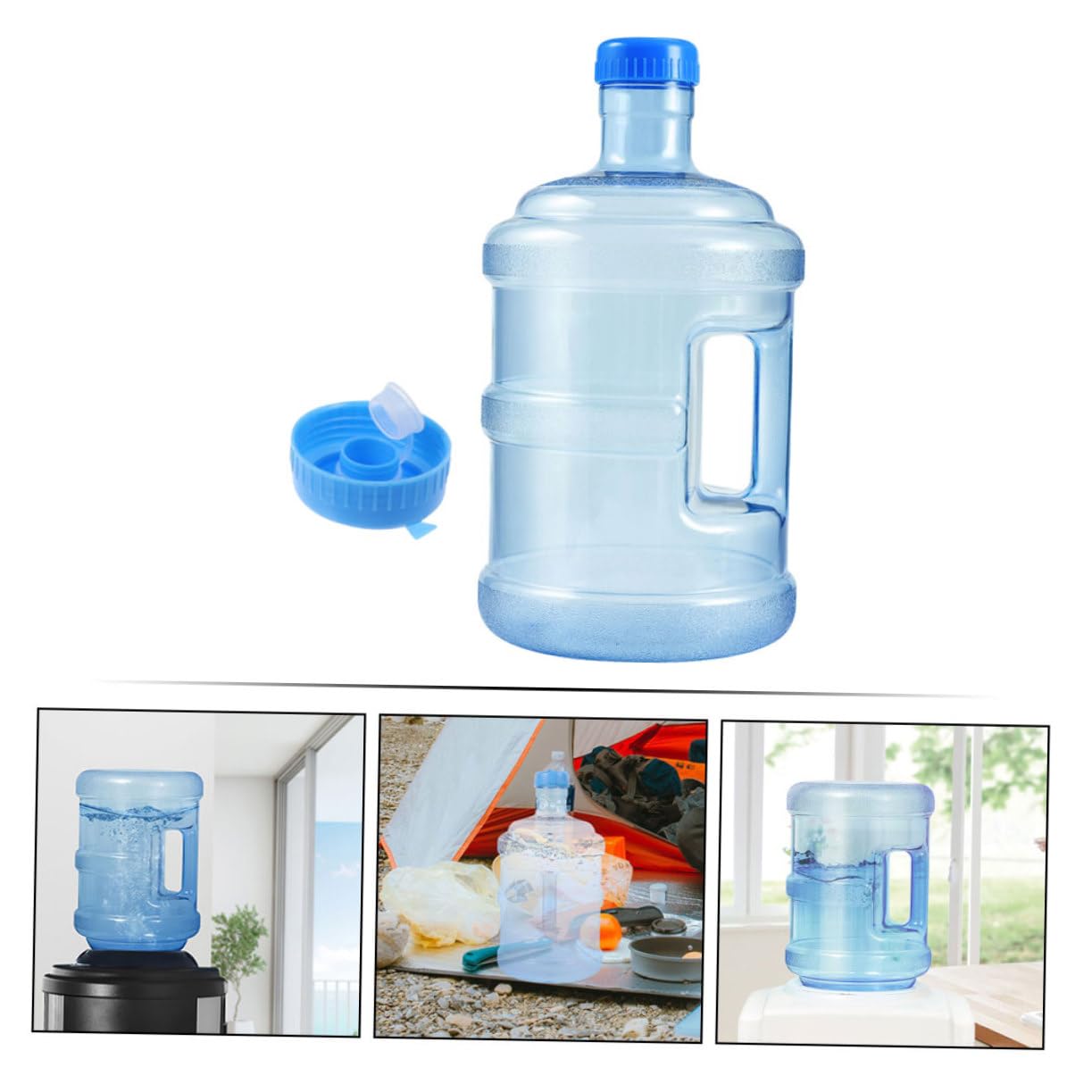 YARNOW Contenitore per Acqua 5l in PC Manico Design Ampia Apertura, Chiusura Ermetica Riutilizzabile per Campeggio e attività Outdoor