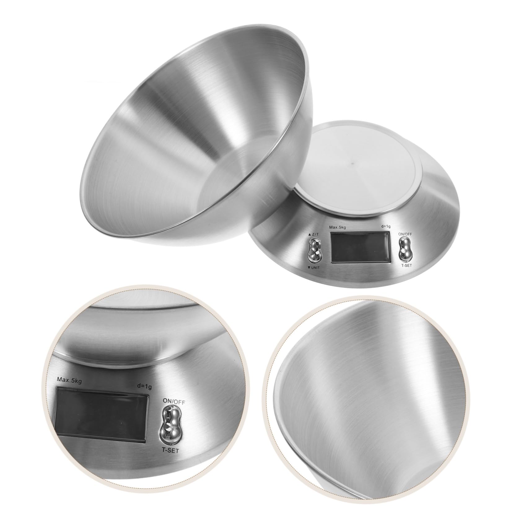 LIFKOME Báscula Digital de Cocina para Alimentos, Acero Inoxidable, 5000g, Uso en Repostería y Preparación de Comidas