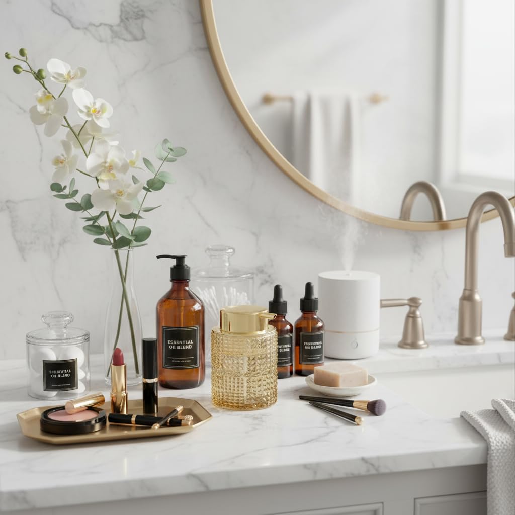Schaumseifenspender aus bernsteinfarbenem Glas, 2 Stück, nachfüllbarer Schaumseifenspender mit goldfarbener Pumpe, Glas-Lotion-Behälterflasche für Küche und Badezimmer, breite Öffnung und