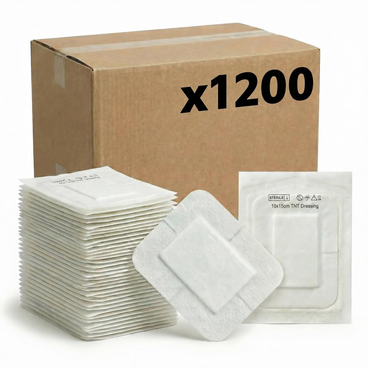 KMINA Apósitos Adhesivos de TNT (1200 unidades, 24 cajas de 50) 10 x 15 cm, Estériles para Uso Hospitalario
