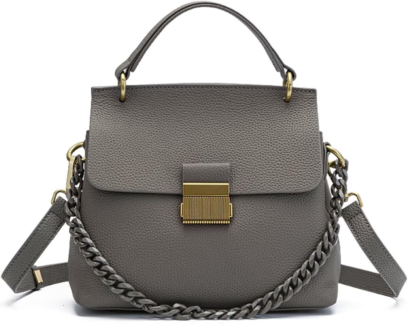 Genuine Leather Top Handle Handbag for Women Leather Crossbody Bag with Adjustable Strap Trendy Women Shoulder Bag