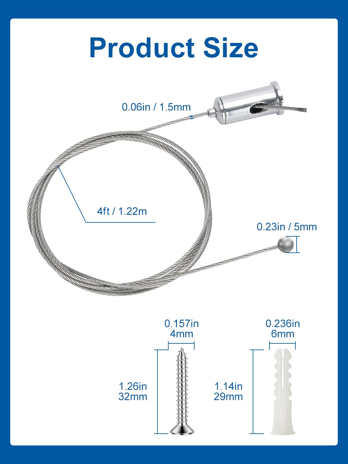 10-Pack 4FT/1.2m Hexagon Garage Lights Suspension Cables Kit — Amazon image 3