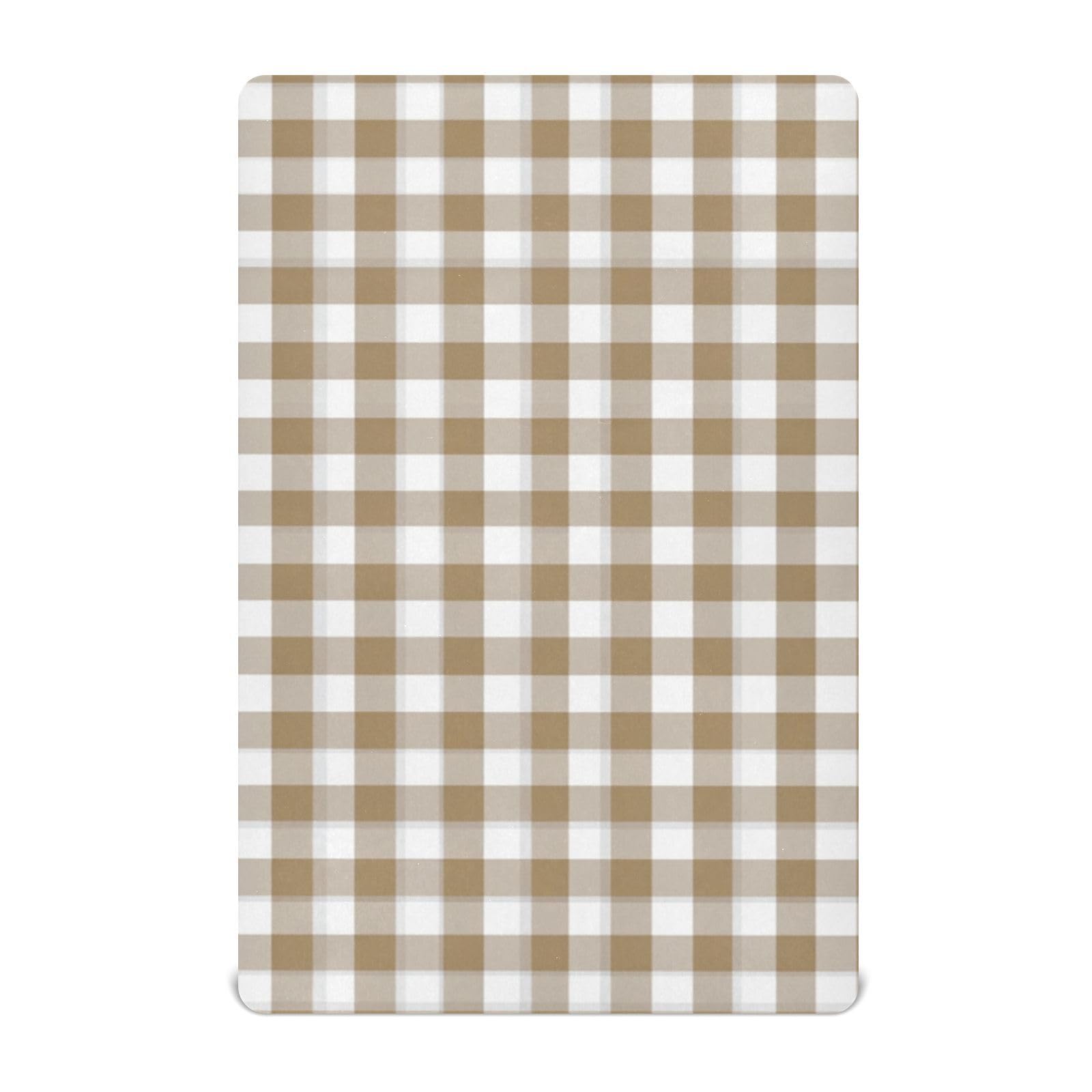 Crib Sheet Breathable Soft Crib Mattress Sheet for Baby Toddler Boys Girls Fitted Crib Sheet Fit Standard Crib Mattress 39 x 27 Inch Brown Gingham Checkered