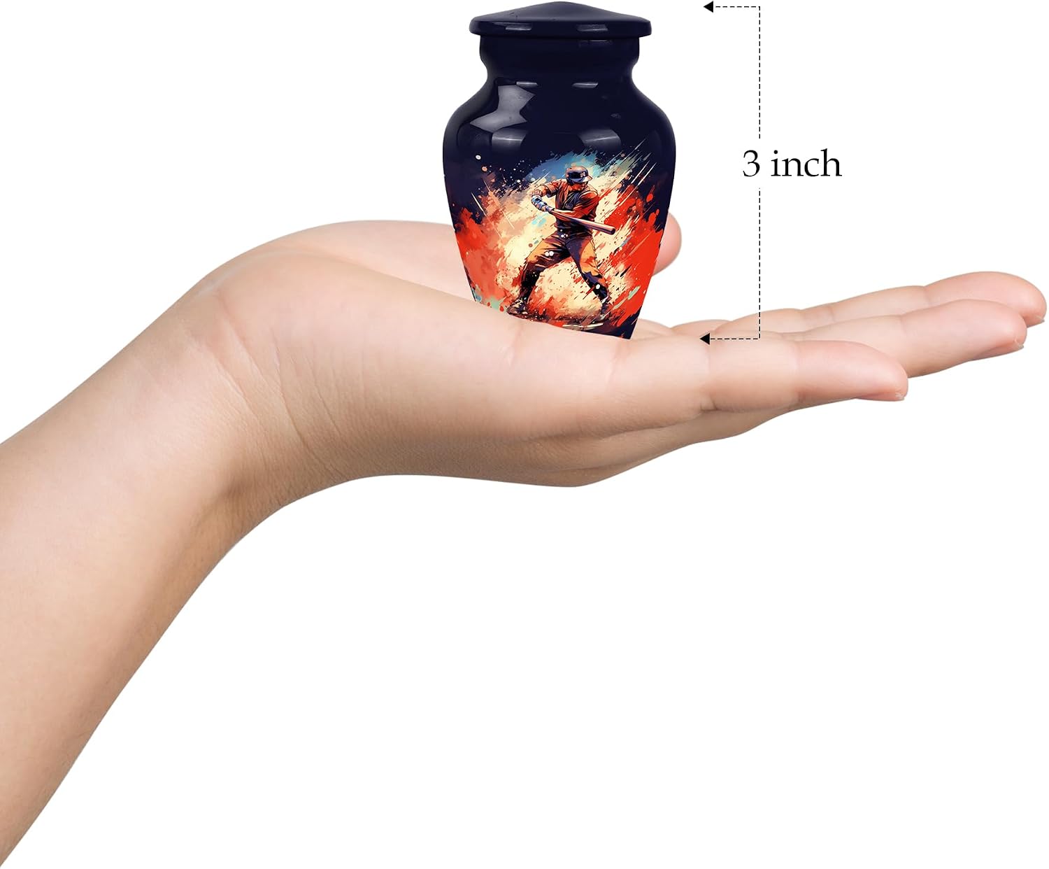 Baseball Urn for Ashes Adult, Urns for Cremation Ashes, Small Urns for Ashes, Funeral Urns for Men, Cremation Urns, Large Keepsake Box - Mini Urn 3"