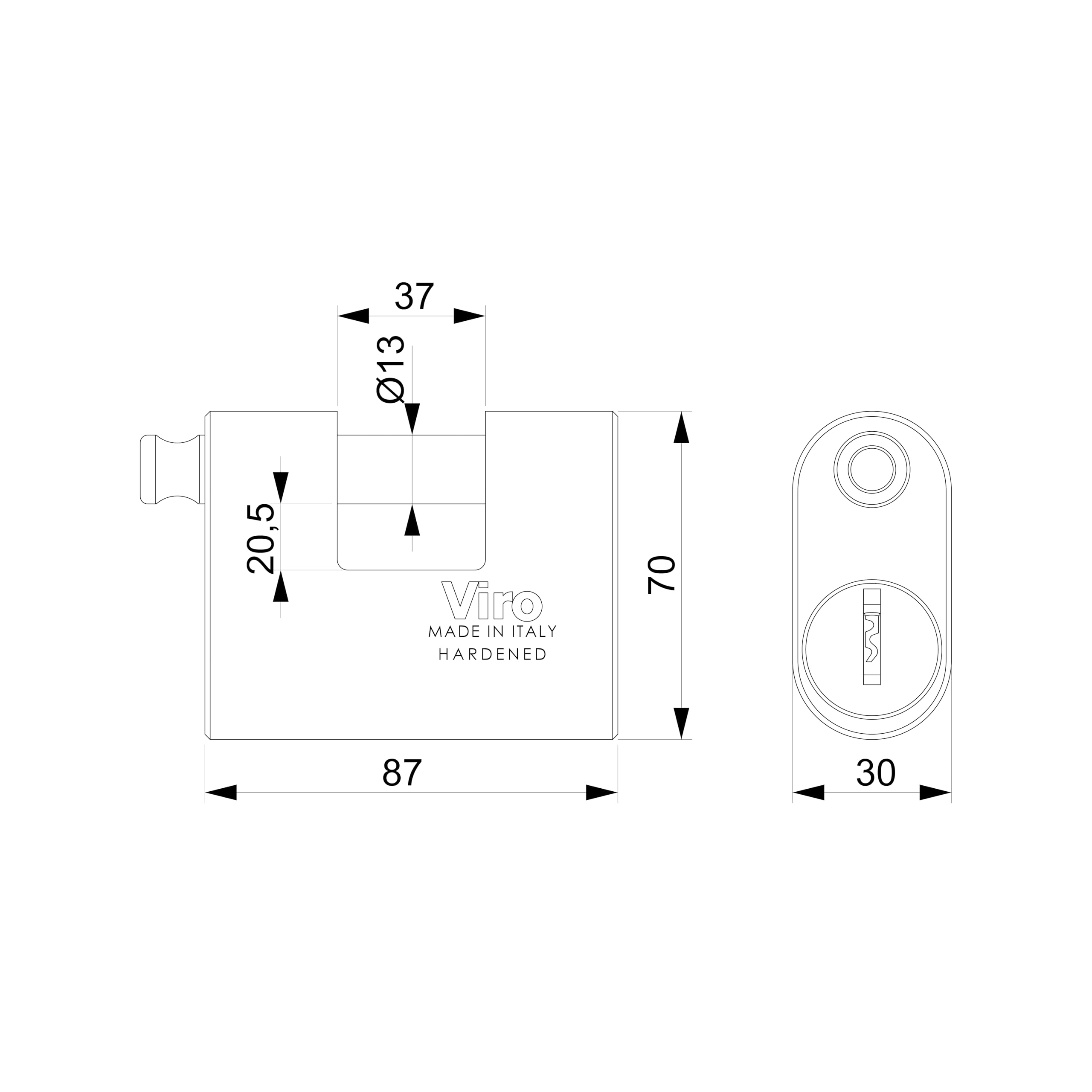 Bloque Disque Viro | Euromonolith Cadenas Avec Base En Acier De 87 Mm, Finition Accessoires Moto