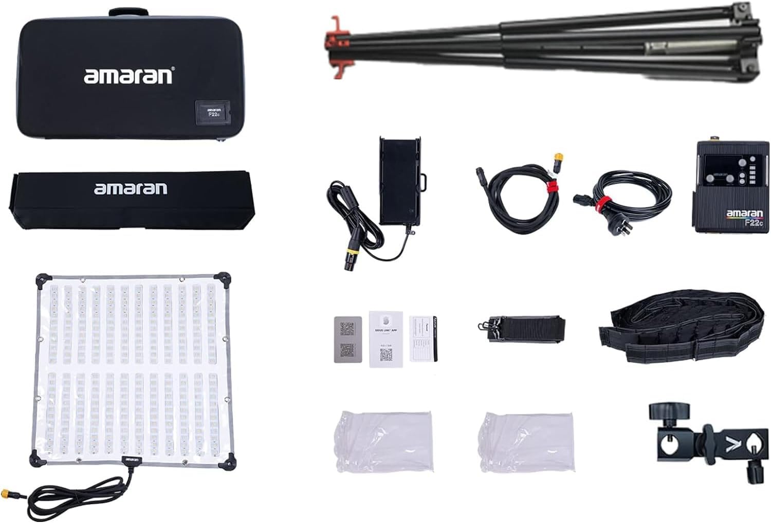 Aputure Amaran F22c 2'x2'RGBWW LED Luce in Tessuto Flessibile Luce Video LED 2500K~7500K, 200W,15 Effetti di Luce Con Softbox Griglia a Nido d'ape,Supporto per Controllo App