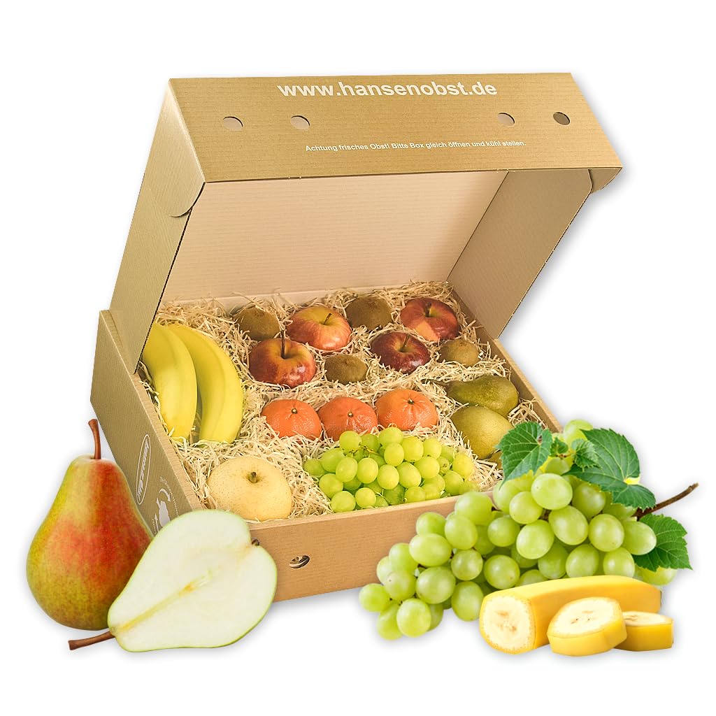 Hansen Obst Geschenkbox fruchtige Obst-Box Mitarbeiter-Obstbox Präsentkorb Obst-Geschenkset gefüllte Obstkiste Probier-Obstbox