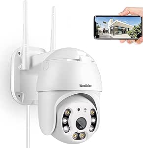 Wonlider Security Camera Pan Tilt Wireless WiFi Home Camera,2K 3MP with 5X Digital Zoom Dome Surveillance Motion Detection, 2-Way Audio, Color Night Vision, Phone Alarm Push WD-3MP-01 asin的图片