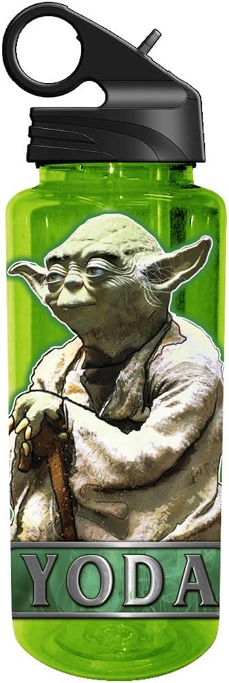 Silver BuffaloSW7564 Star Wars Yoda Pondering Tritan Water Bottle, 20-Ounces