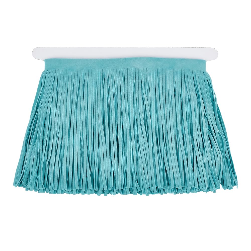 CALFOVERA 3M 15CM Suede Double Side Tassel Fringe Trim Sewing Velvet Leather Fringe Lace Trim Ribbon Hem Accessories for Boots Craft Handbag Embellishment Skirt Garment Decor(Blue)