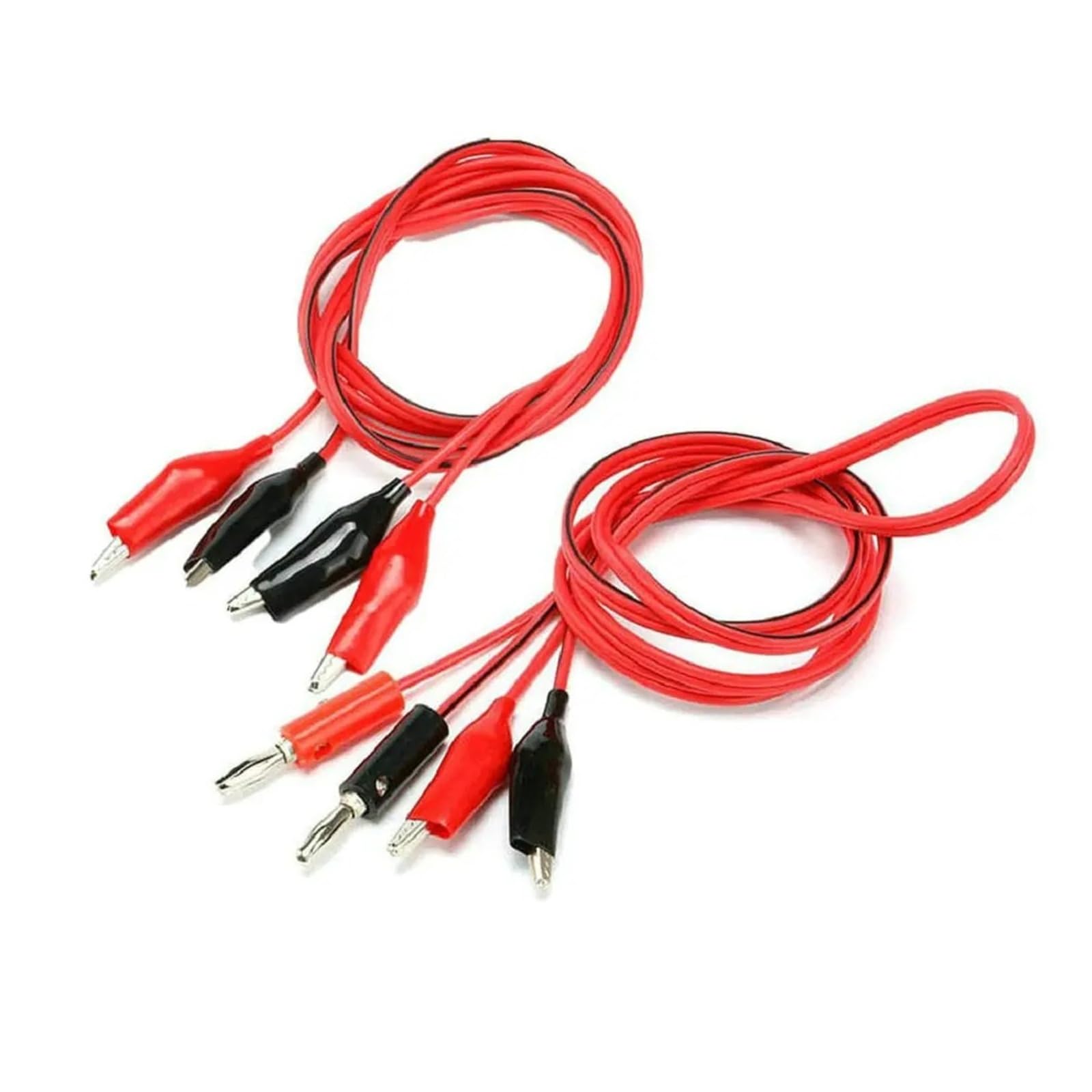 Cable de prueba de clip de banana a cocodrilo, 1 m, 35 mm para multímetro | Doble clip