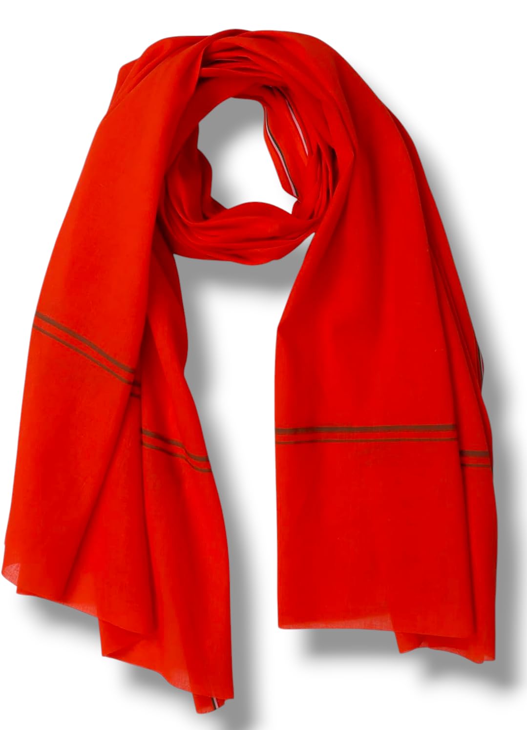 Bhagva Saffron Pure Cotton Gamcha - Traditional Indian Towel Quality, Modern Comfort Perfect for Yoga, Holy Pooja, Gym and Daily use. Pack of 1-image-0