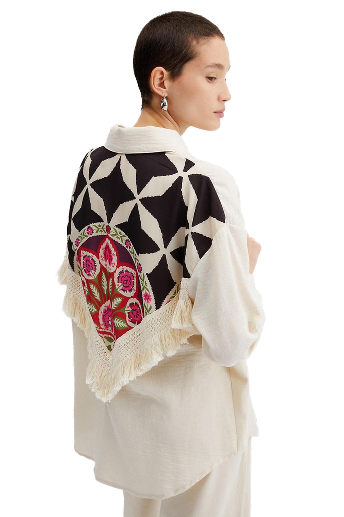 Touche Prive Tassel Detail Printed Shirt – Trendy & Stylish Women's Blouse with Unique Prints, Lightweight Fabric, S-XL