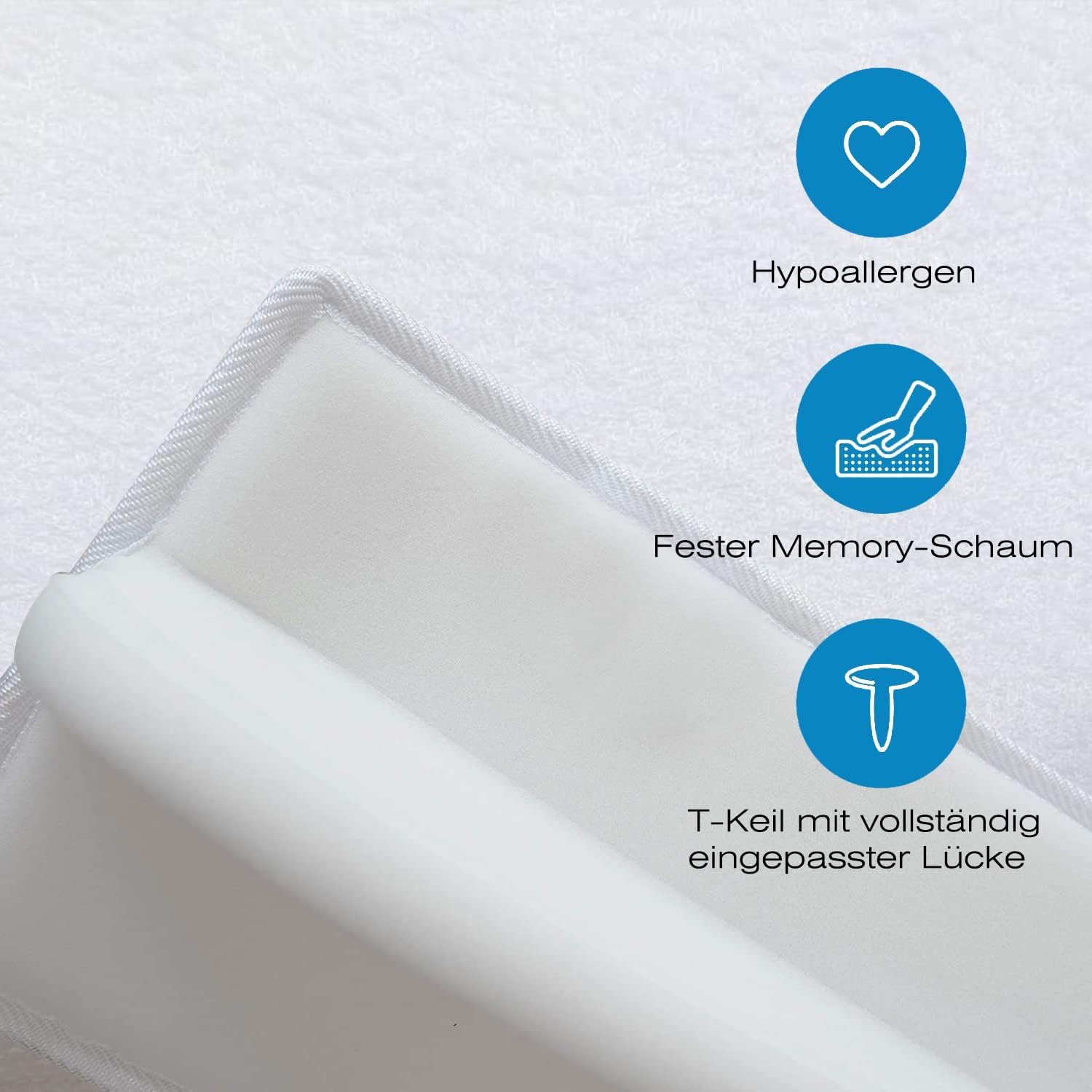 Totofac Liefdesbrug voor matrassen, premium set [200 x 30 cm], liefdesbrug, groefvulling met scheurvaste overtrek, spanband en transporttas (grijs