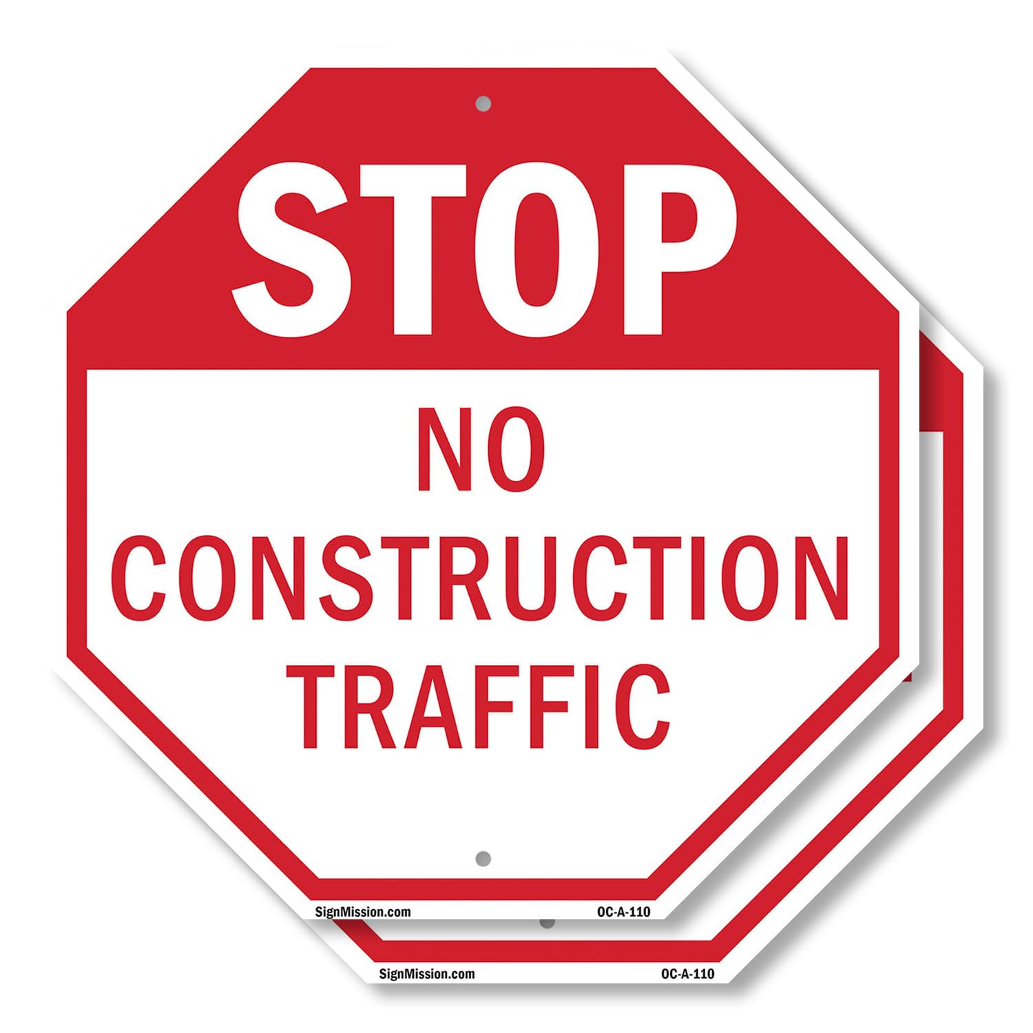 Amazon.com : Stop No Construction Traffic (2 Pack) 10 inch X