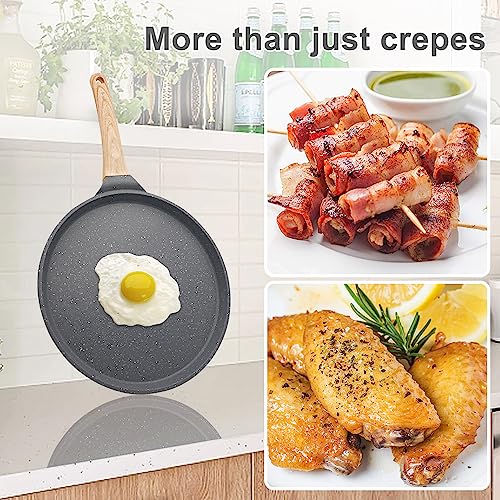 Crepe Pfanne 20 cm - Palatschinken Pfanne mit Teigverteiler - Antihaftbeschichtung - Induktion - Black – Bild 6