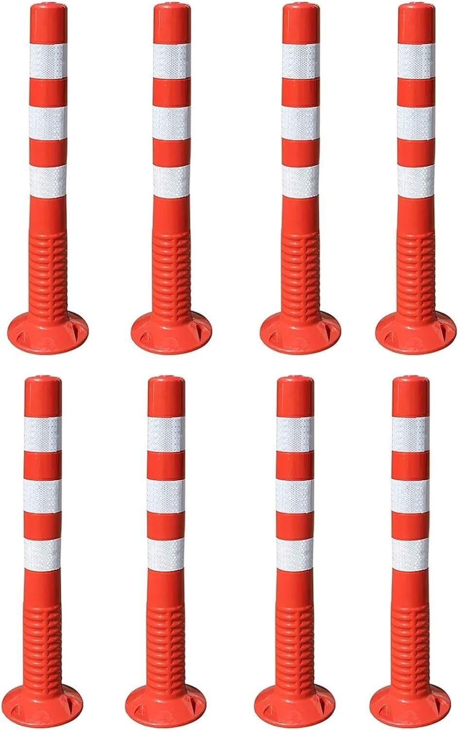 WOTZOV Isolation Pile Soft Rubber Fixed Type S 1234567891012Pcs Traffic Road Cones Reflective Collars Stanchion Parking Bers,8 Pack,8 Pack